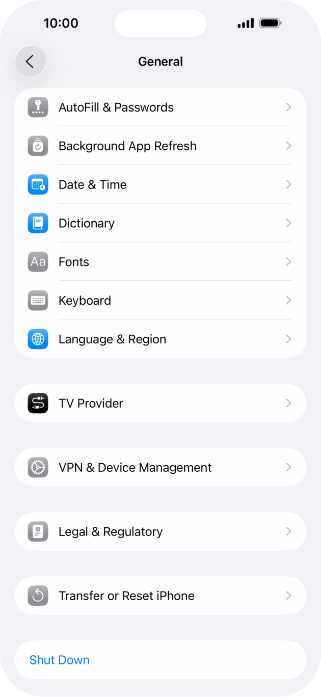Press Transfer or Reset iPhone.