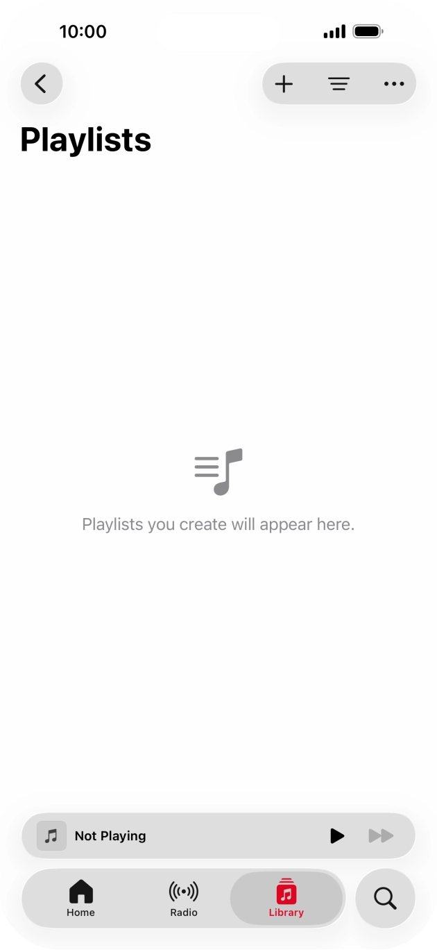 Press the new playlist icon. Press the new playlist icon.