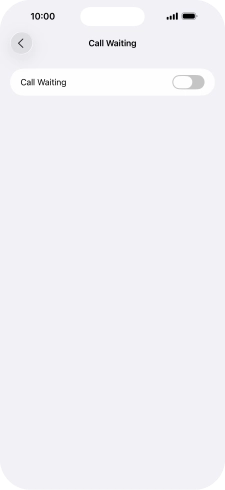 Press the indicator next to 'Call Waiting' to turn the function on or off.