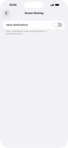 Press the indicator next to 'Allow Notifications' to turn the function on or off.