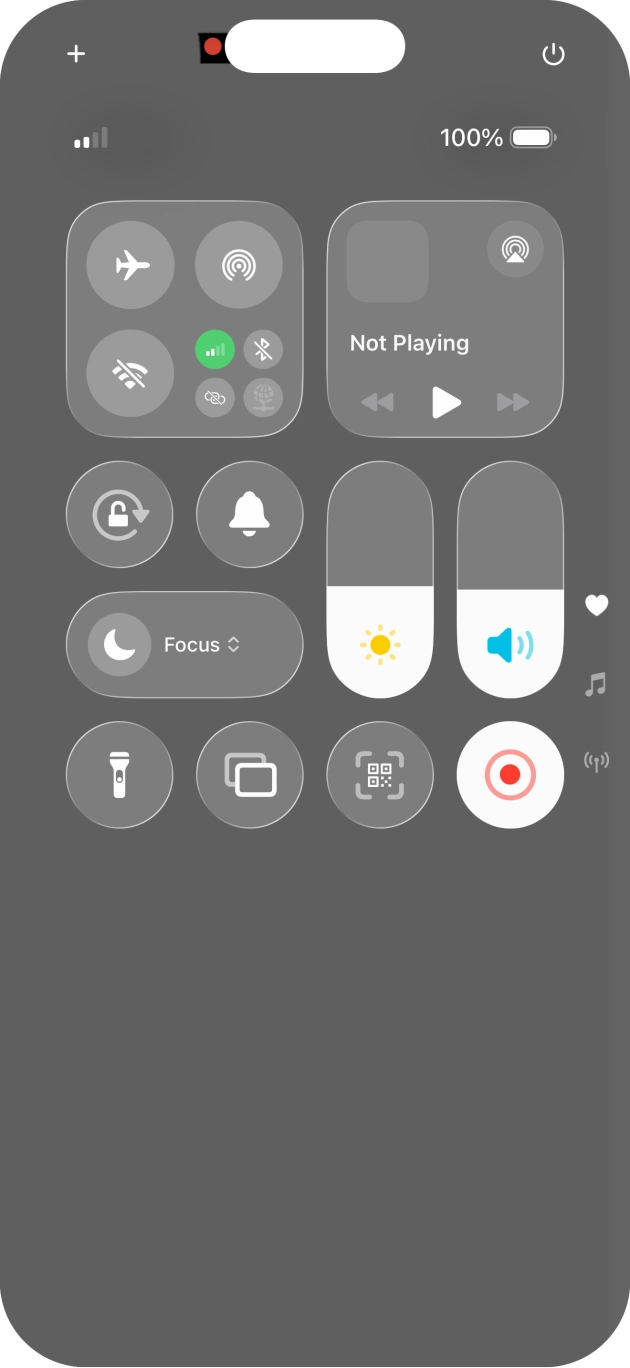 Press the screen recording icon to stop the recording.