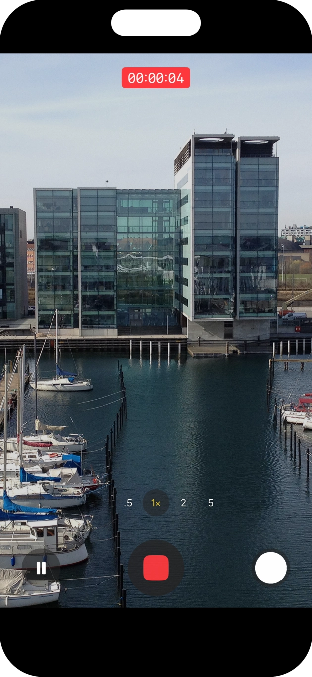 Press the stop icon to stop the recording.