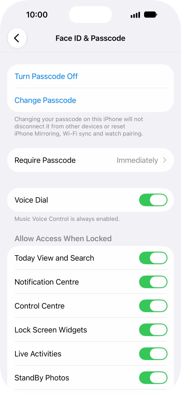 Press Turn Passcode Off and key in the lock code. Press Turn Passcode Off and key in the lock code.
