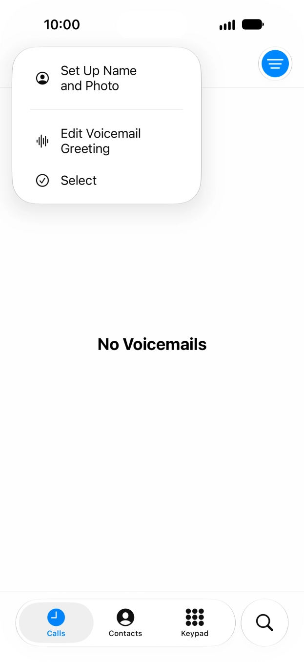 Press Edit Voicemail Greeting. Press Edit Voicemail Greeting.