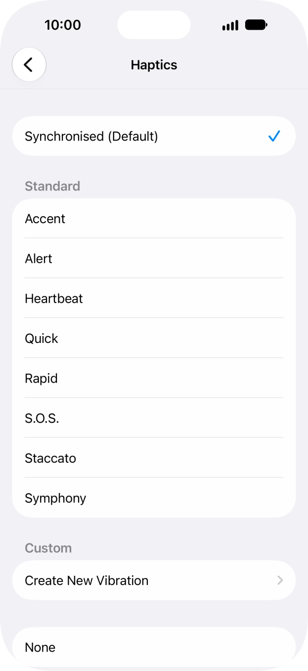 Press the required setting to turn on the function.