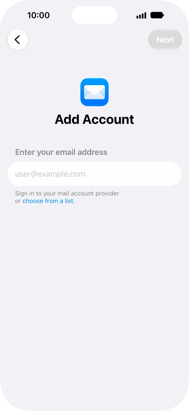 Press the field below 'Enter your email address' and key in your email address. Press the field below 'Enter your email address' and key in your email address.