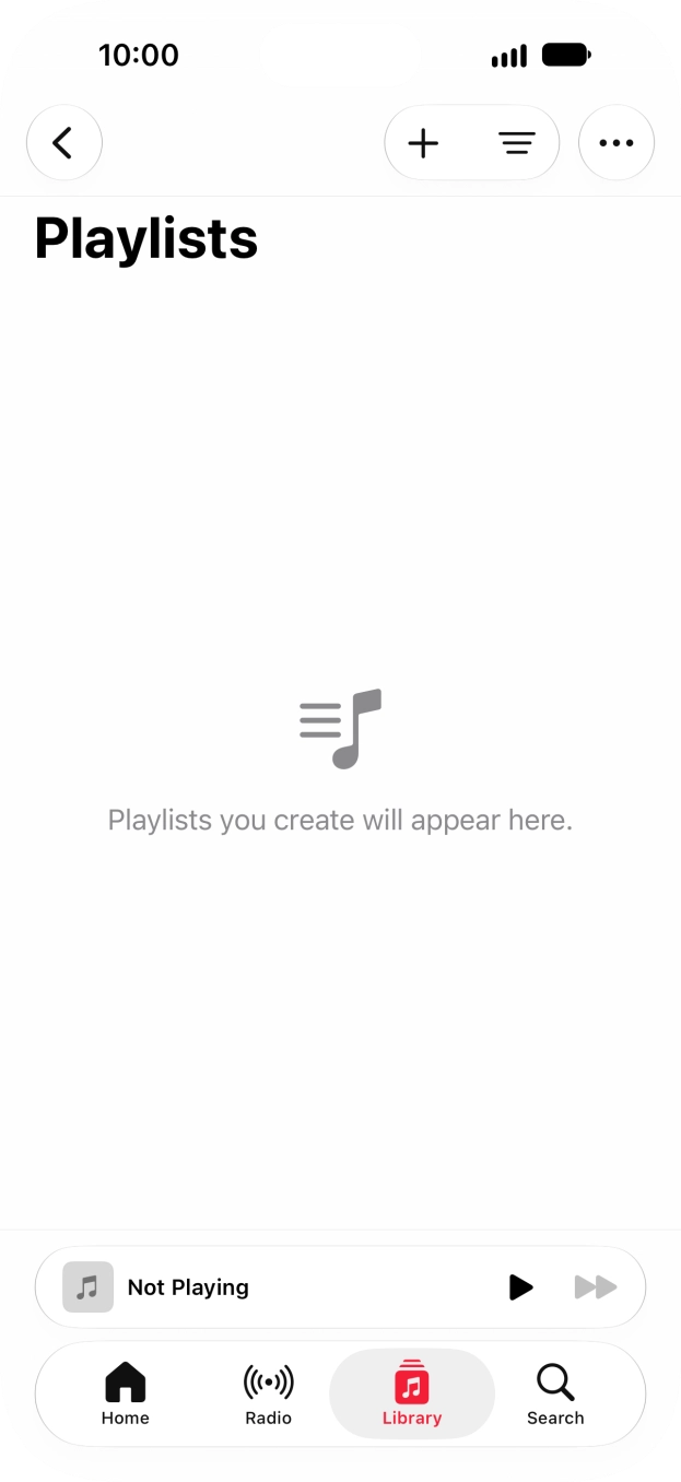 Press the new playlist icon. Press the new playlist icon.