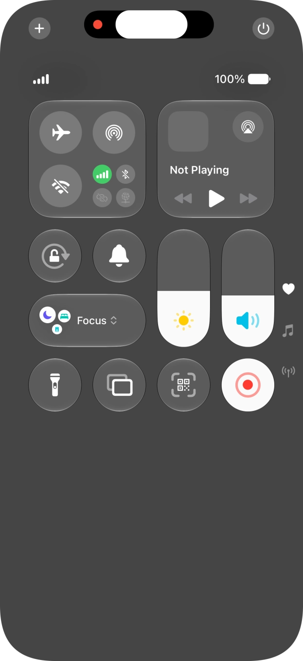 Press the screen recording icon to stop the recording.