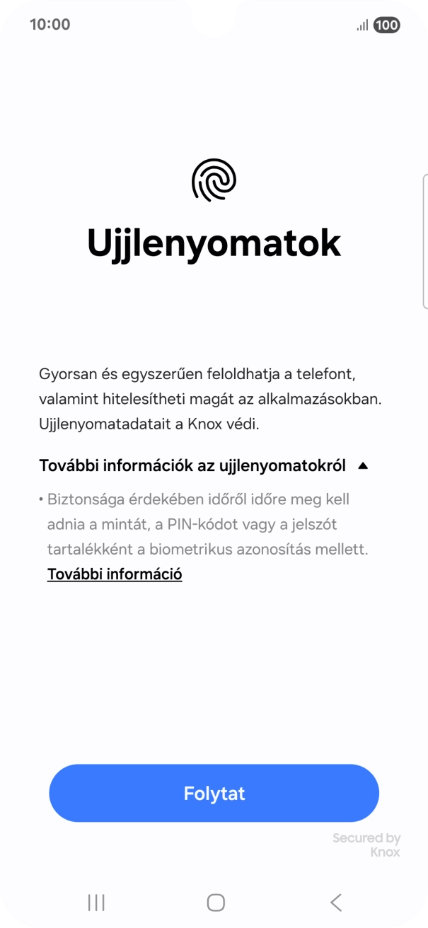 Válaszd a Folytat lehetőséget.