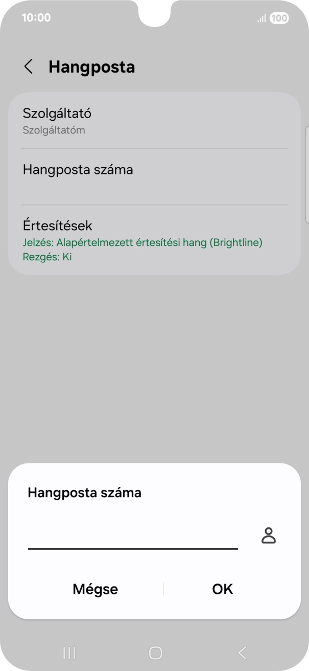 Írd be azt, hogy +36709090999, és válaszd az OK lehetőséget.