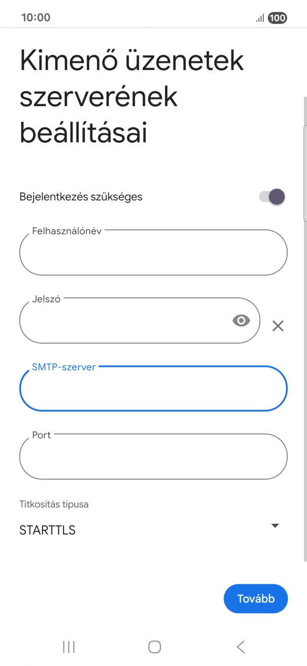 Kattints a „Port” alatti mezőre, és írd be a következőt: 587.