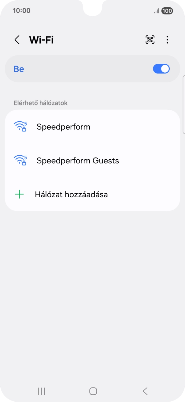 Válaszd ki a kívánt Wi-Fi hálózatot.