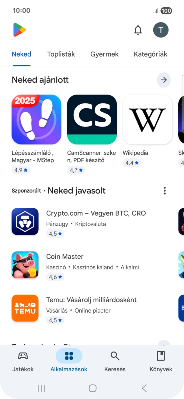 Válaszd a Keresés lehetőséget.