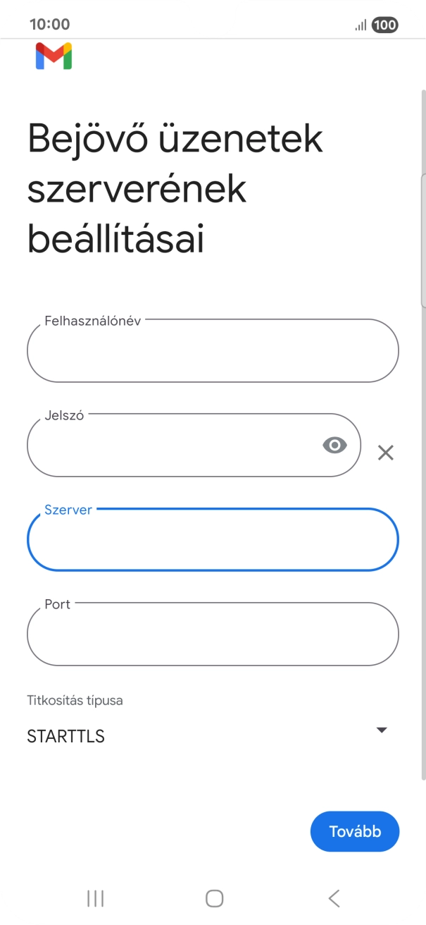 Kattints a „Port” alatti mezőre, és írd be a következőt: 993.