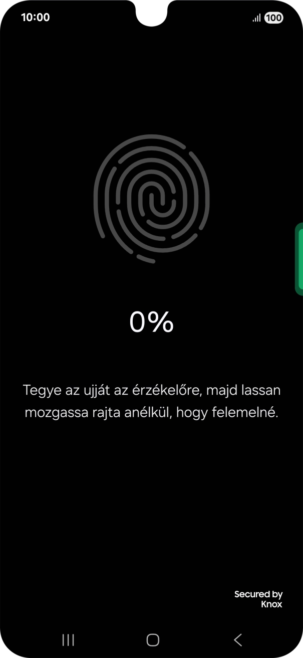 Kövesd a kijelzőn megjelenő utasításokat képernyőzár létrehozásához ujjlenyomattal.