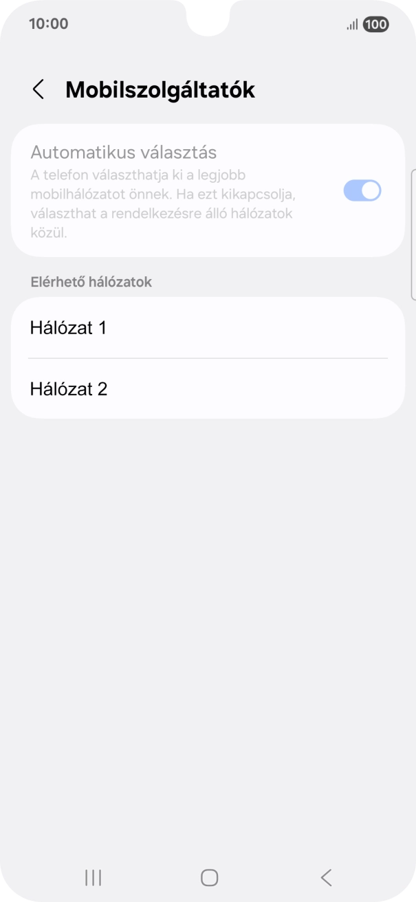 Válaszd ki a kívánt hálózatot.