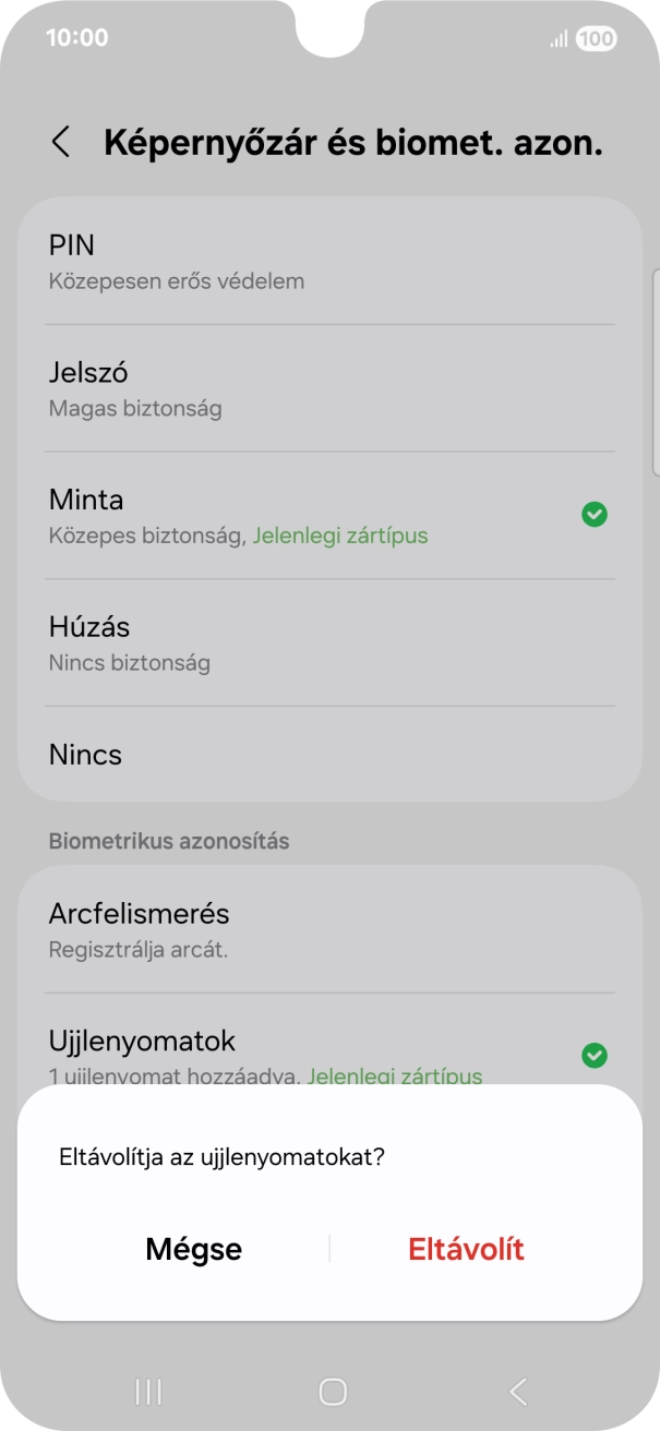 Válaszd az Eltávolít lehetőséget.