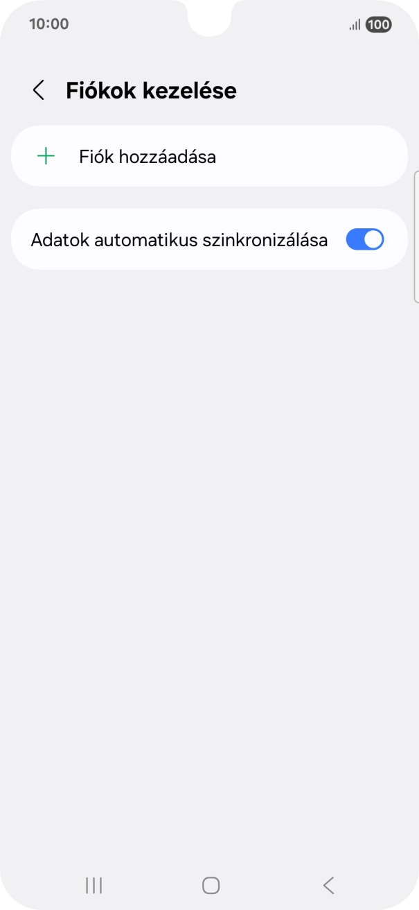 Válaszd a Fiók hozzáadása lehetőséget.