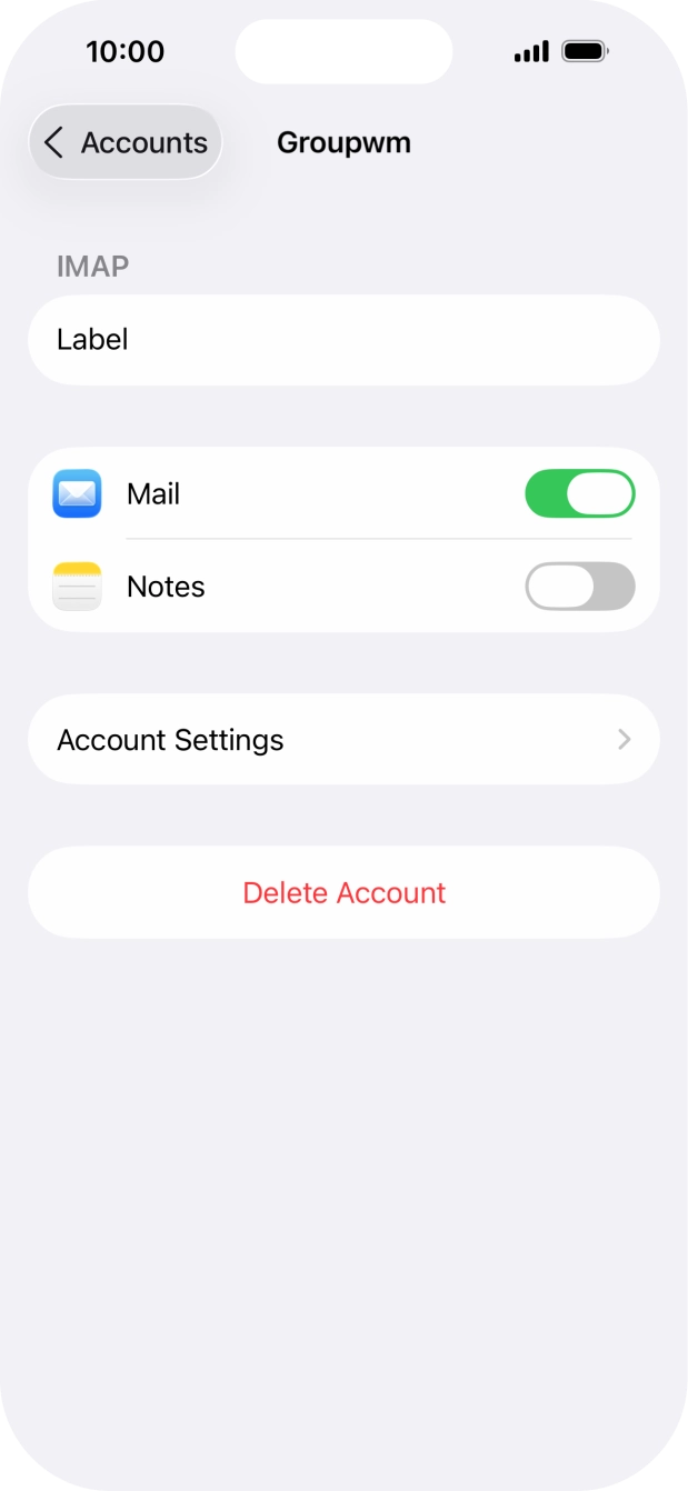 Press Account Settings.
