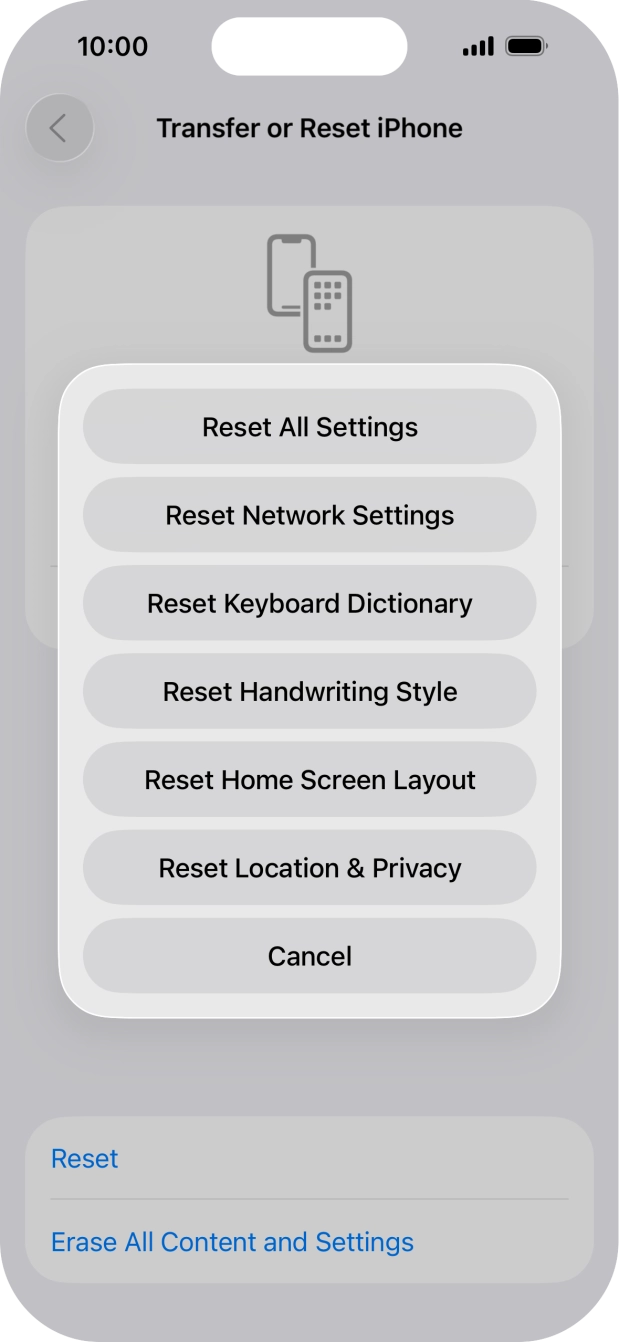 Press Reset All Settings.