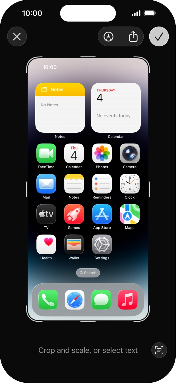 Follow the instructions on the screen to edit and save your screenshot.