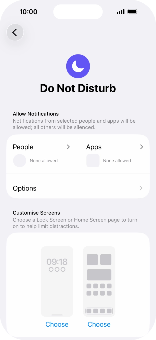 Press People and follow the instructions on the screen to select which contacts you would like to receive calls and notifications from when Do Not Disturb is turned on.