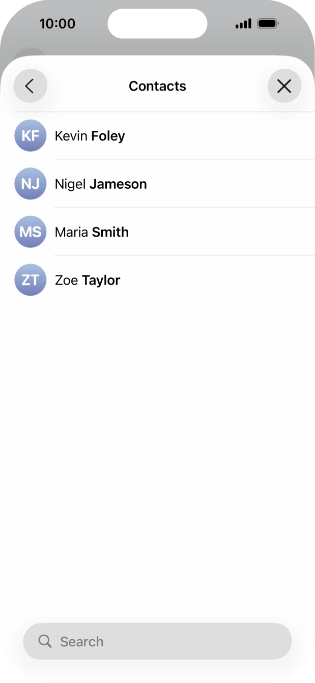 Press the required contact.