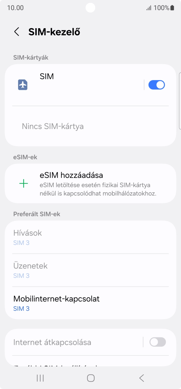 Válaszd az eSIM hozzáadása lehetőséget.