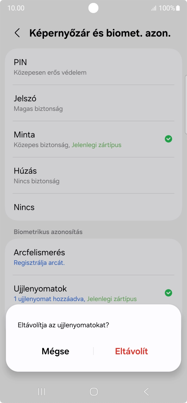 Válaszd az Eltávolít lehetőséget.
