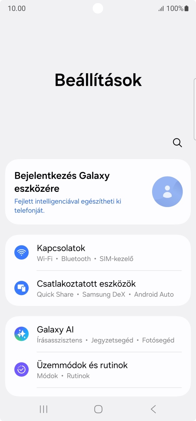 Válaszd a Kapcsolatok lehetőséget.