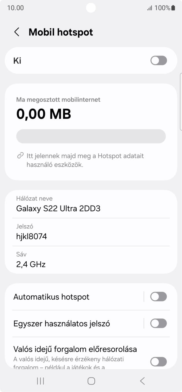 Válaszd a Hálózat neve lehetőséget.