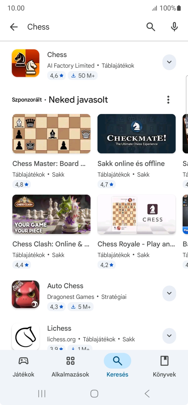 Kattints a kívánt alkalmazásra.