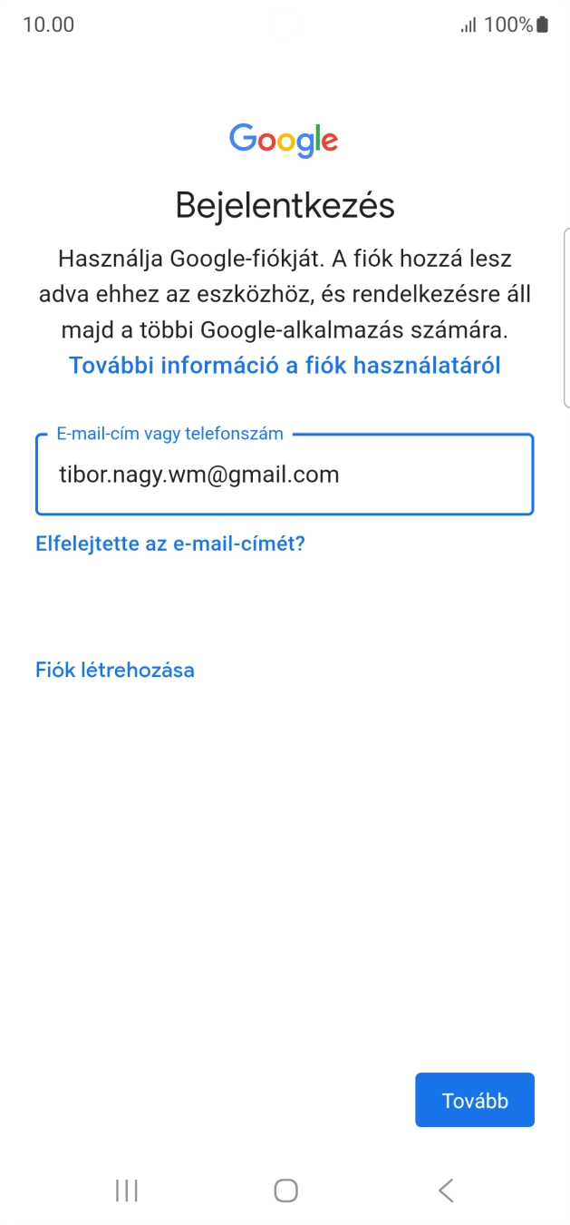 Válaszd a Tovább lehetőséget.