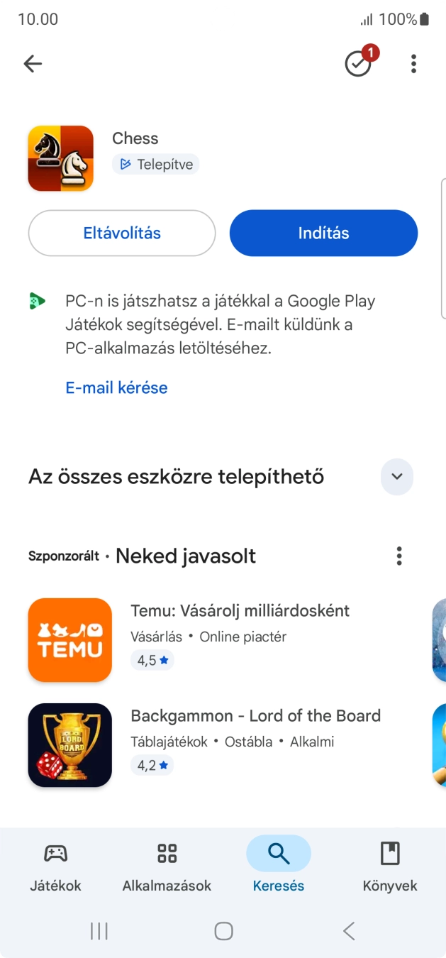 A befejezéshez, és ahhoz, hogy visszatérhess a főképernyőhöz, nyomd meg a főgombot.