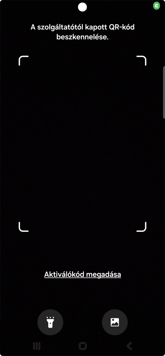 Helyezd az elküldött QR-kódot a telefon kameráján látható kereten belülre a kód beszkenneléséhez.