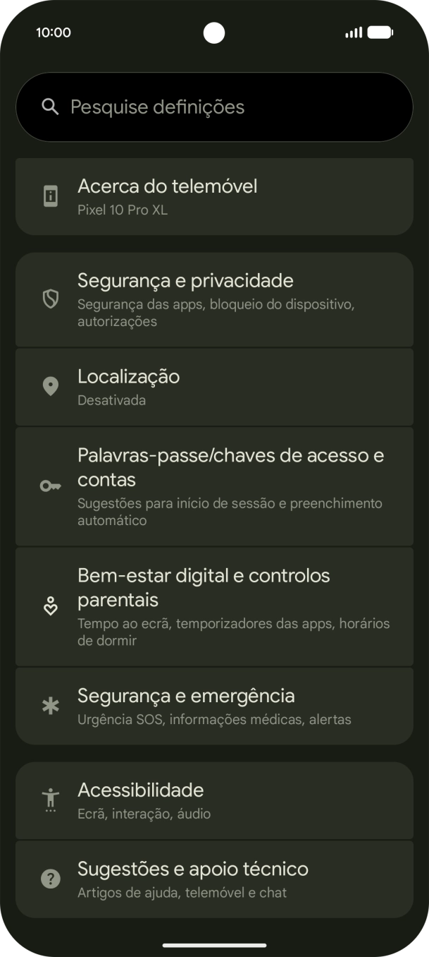 Prima Palavras-passe/chaves de acesso e contas.