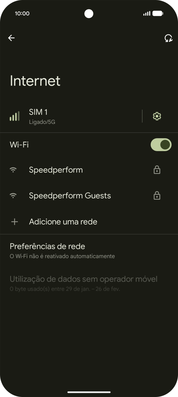 Prima a rede Wi-Fi pretendida.