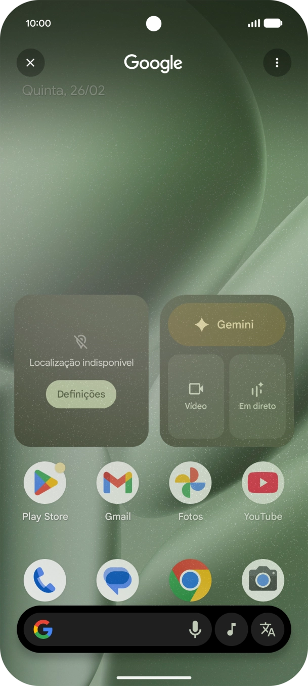 Prima o ícone de música para iniciar a procura.