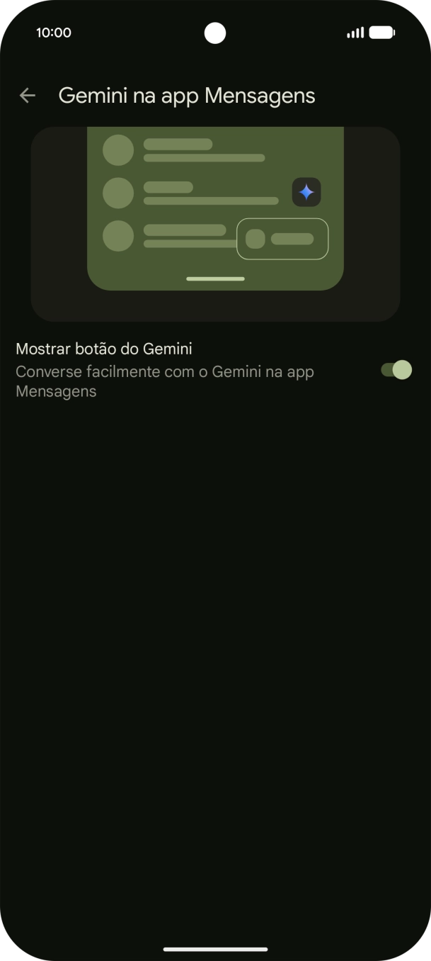 Prima a seta para a esquerda as vezes necessárias para voltar à vista geral de mensagens.
