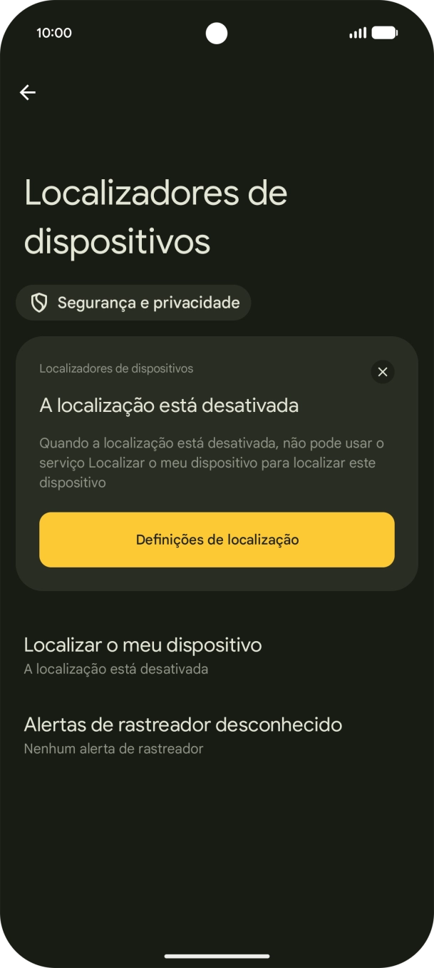 Prima Localizador o meu dispositivo.