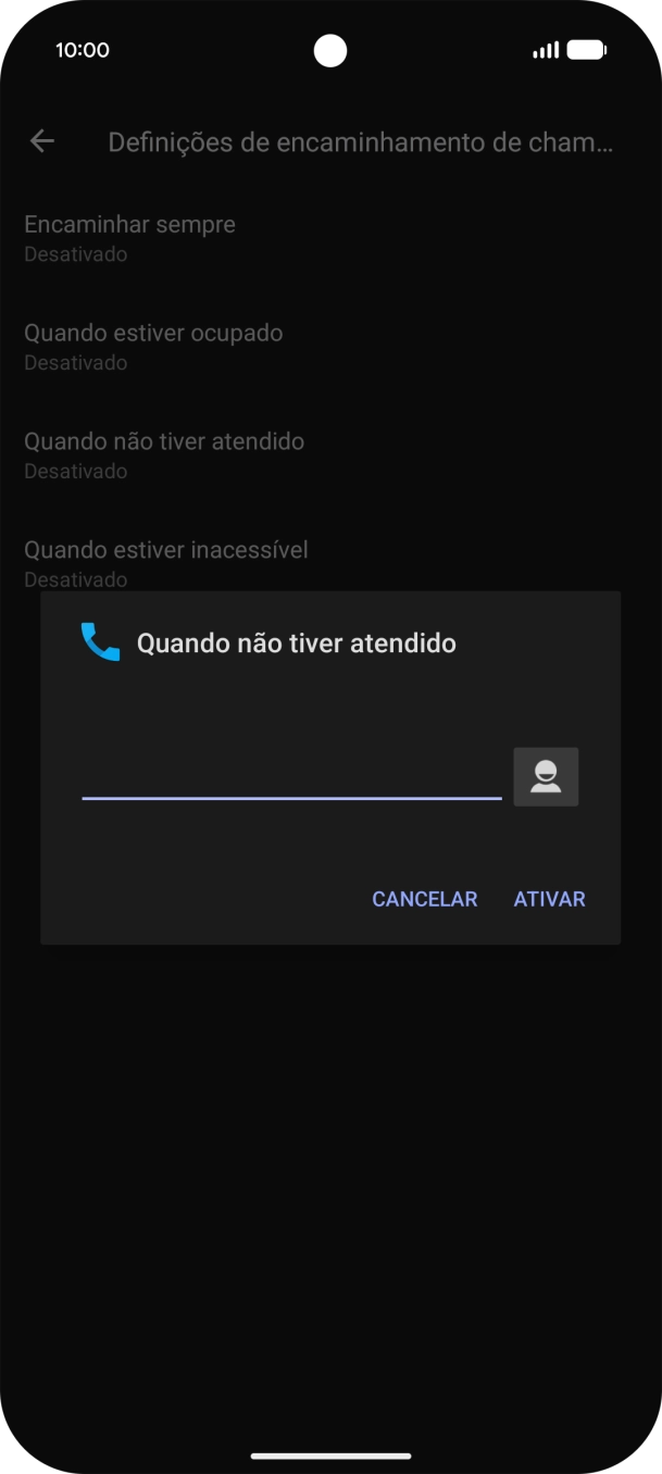 Introduza 123 e prima ATIVAR.