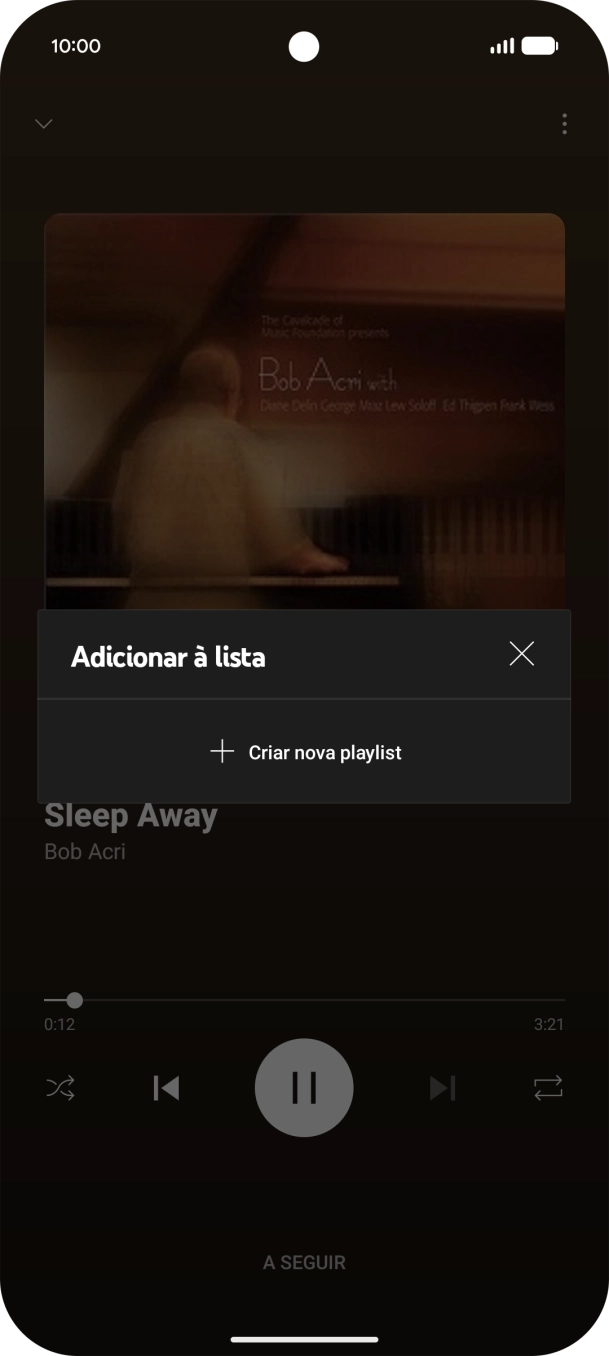 Prima Criar nova playlist.