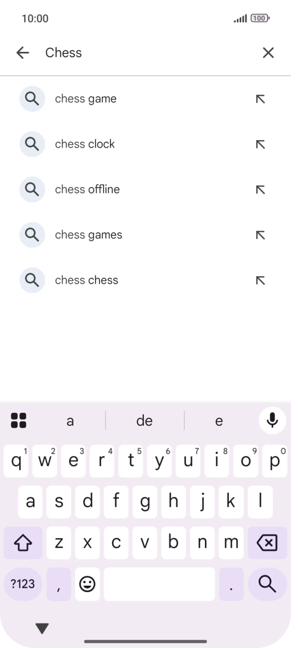 Introduza o nome ou categoria da app pretendida e prima o ícone para pesquisar.