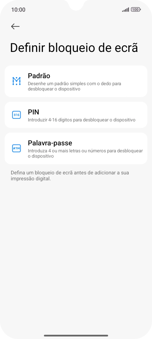 Prima o código de bloqueio do telefone pretendido.