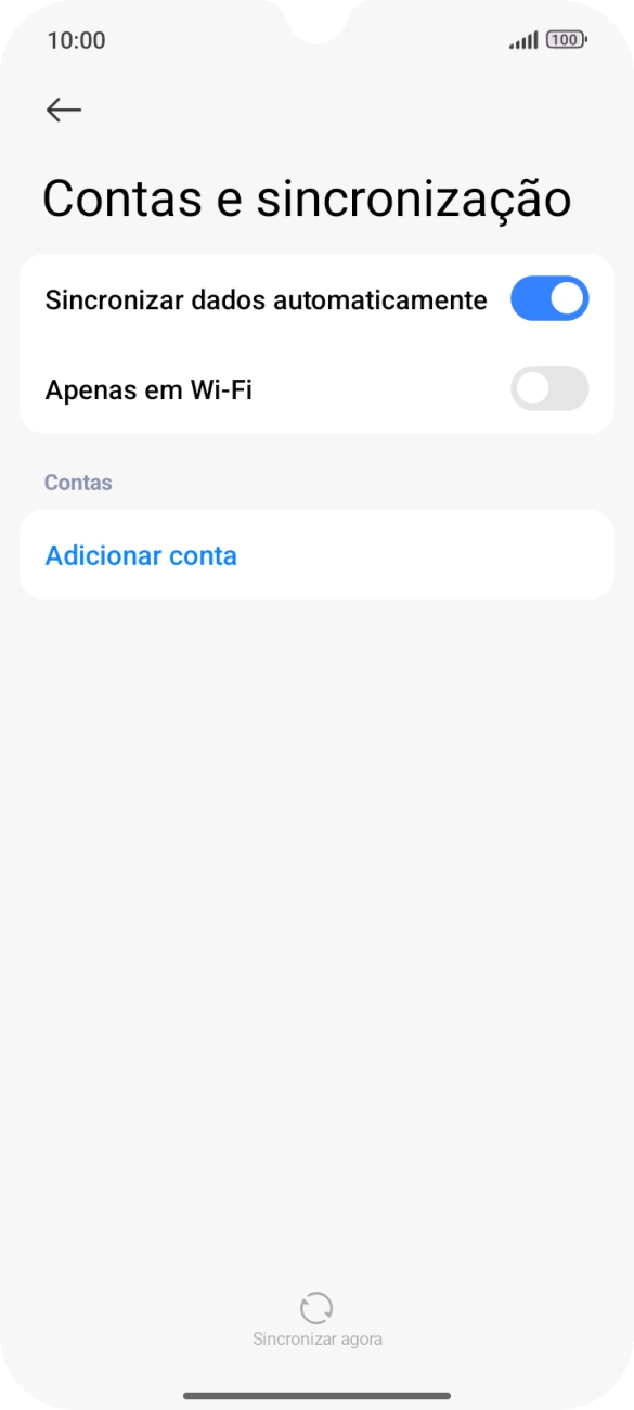 Prima Adicionar conta.