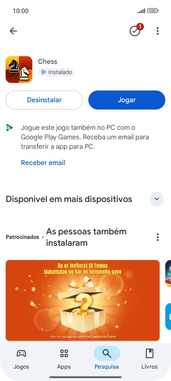 Para voltar ao ecrã inicial, deslize o dedo de baixo para cima a partir da base do ecrã.