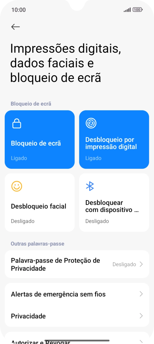 Prima Bloqueio de ecrã.