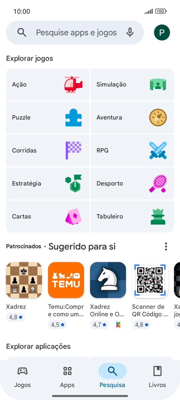 Prima a caixa de pesquisa.