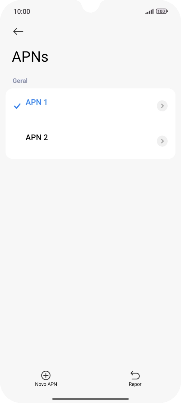 Prima a ligação de dados pretendida para a ativar.