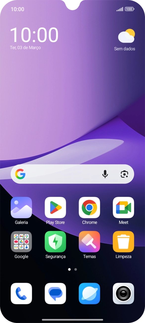 Prima o ícone de chamada.